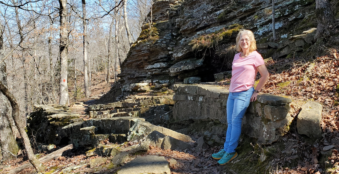 Diana Lawrence is running for US Congress. Picture at Devil's Den State Park.
